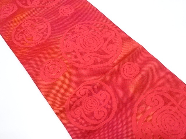 抽象丸文様織り出し名古屋帯